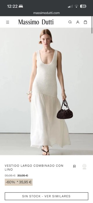 Vestido Massimo Dutti Blanco L