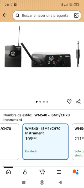 AKG WMS40 Mini Sistema Inalámbrico