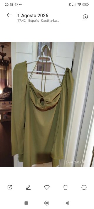 Vestido verde con escote cuadrado 40/42