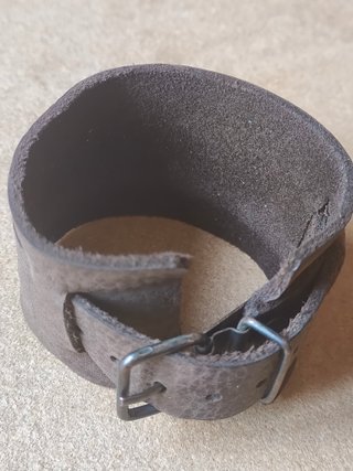 Pulsera de cuero faux alternativa verde marron M/L