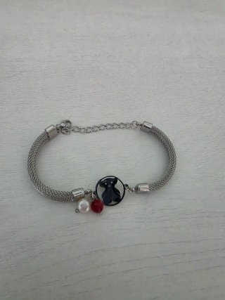 Pulsera Tous Oso Perla y Piedra Roja
