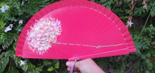 Abanico Biznaga Pintado a Mano