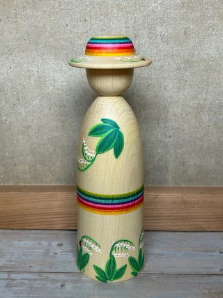 Kokeshi di Teruyuki Hiraga - 19,5 cm