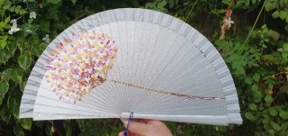 Abanico Biznaga Pintado a Mano