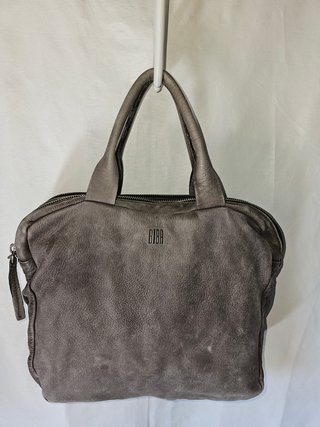 Bolso Biba Cuero Gris Hecho a Mano