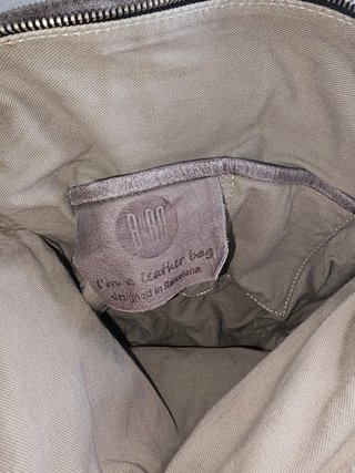 Bolso Biba Cuero Gris Hecho a Mano