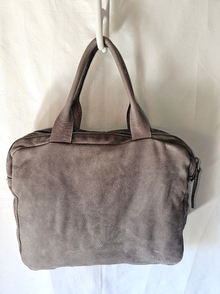Bolso Biba Cuero Gris Hecho a Mano