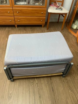 Puff Asiento y Cama 80cm Gris
