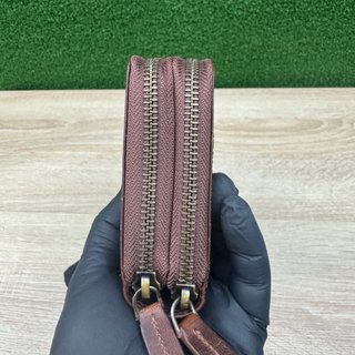 Lavalen Cartera de Piel Marrón con Cremallera