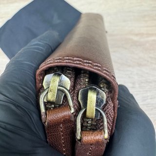 Lavalen Cartera de Piel Marrón con Cremallera