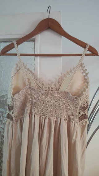 Vestido Ibicenco Largo Beige y Marrón