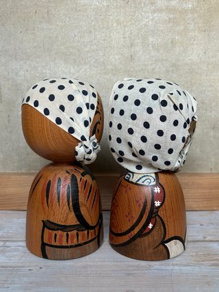 kokeshi Mamma e Papà di Miura Setsuko - 14 cm