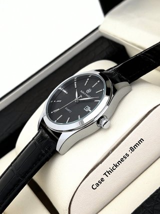 Reloj de Hombre Negro Y Plateado, Resistente