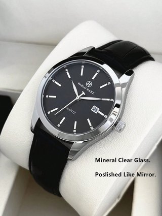Reloj de Hombre Negro Y Plateado, Resistente
