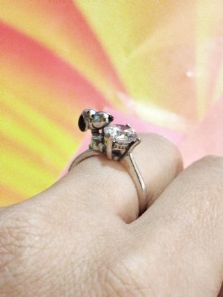 Anillo Plata Snoopy Talla 8