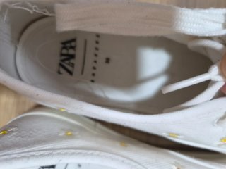 Zapatillas Zara Niña Flores Blancas T 36. 1 puesta