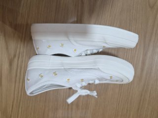 Zapatillas Zara Niña Flores Blancas T 36. 1 puesta