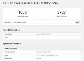 Mini PC HP Prodesk 405 G4 Ryzen 5 Pro 2400GE