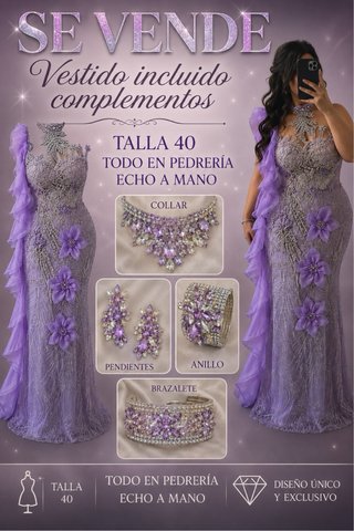 Vestido de fiesta boda gitana con pedrería
