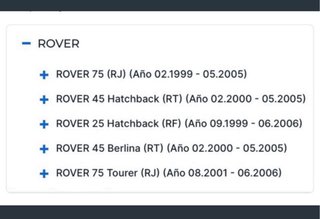 Faros Antiniebla varios Rover 99-06