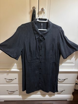 Vestido camisero midi negro Zara