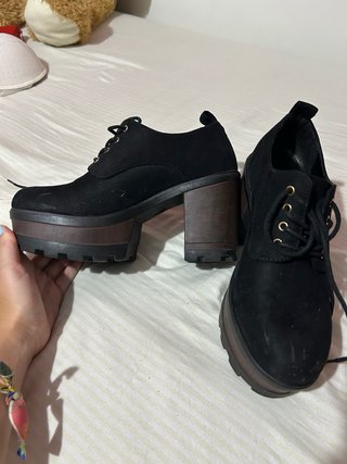 Botines tacón plataforma cordones talla 37 lefties