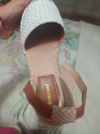 Sandalias esparto blancas y beige