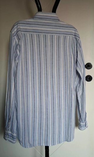 Camicia uomo  misto lino righe