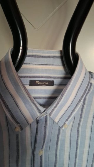Camicia uomo  misto lino righe