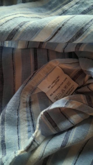 Camicia uomo  misto lino righe