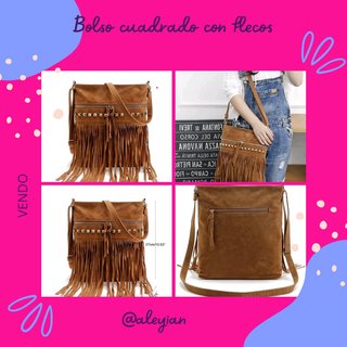 Bolso bandolera marrón con flecos