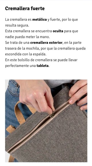 Mochila KIMU Antirrobo Gris y Marrón