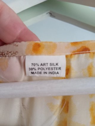 Vestido estampado naranja y blanco talla única