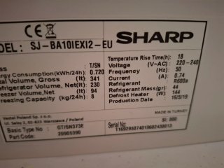 Repuestos Nevera Sharp SJ-BA101EXI2-EU