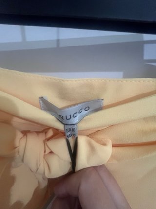 Pantalón palazzo amarillo con lazo