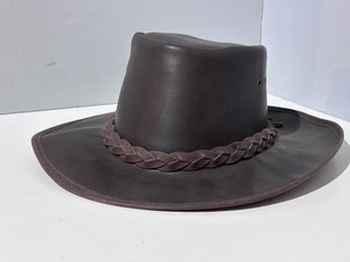 Sombrero de piel auténtica estilo cowboy