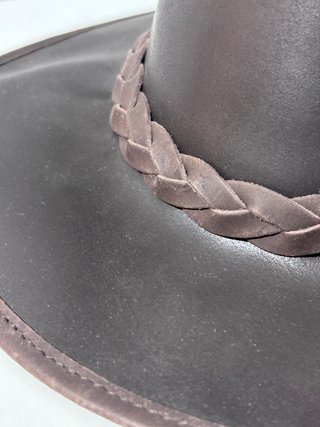 Sombrero de piel auténtica estilo cowboy