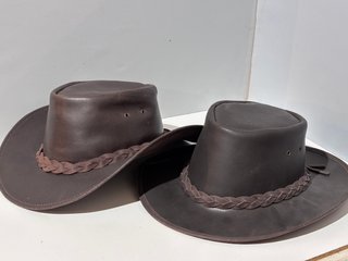 Sombrero de piel auténtica estilo cowboy