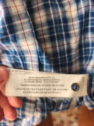 Camisa cuadros Massimo Dutti Talla M