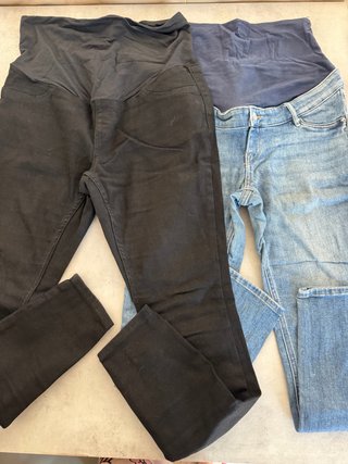 Set 2 jeans premaman neri e blu