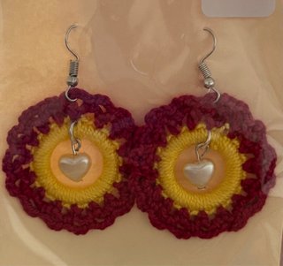 Pendientes crochet corazón