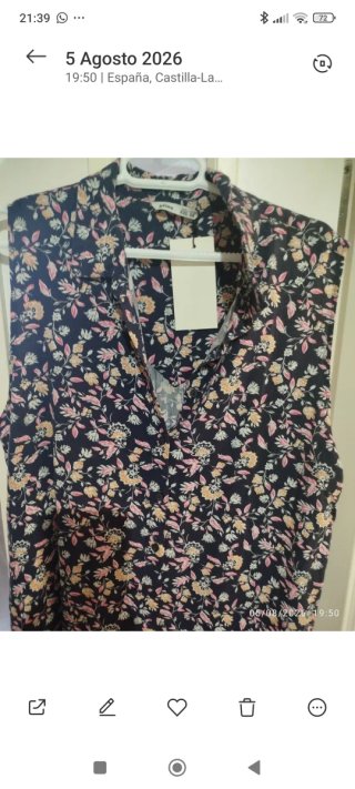 Vestido camisero floral azul talla XXL