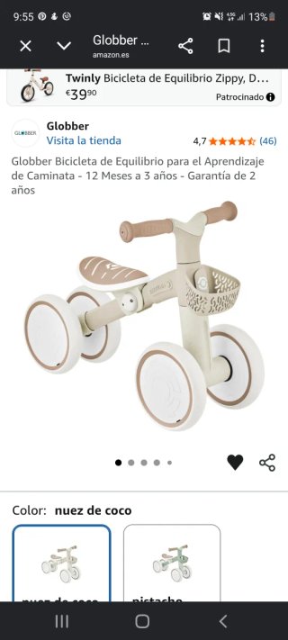 Bicicleta de Equilibrio Globber Nuez de Coco