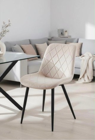2 Sillas Comedor Tapizadas Beige