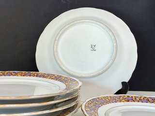 🇫🇷 Limoges 6 Platos Postre antiguos Art Deco