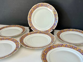 🇫🇷 Limoges 6 Platos Postre antiguos Art Deco