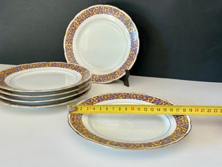 🇫🇷 Limoges 6 Platos Postre antiguos Art Deco