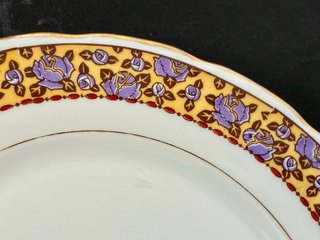 🇫🇷 Limoges 6 Platos Postre antiguos Art Deco