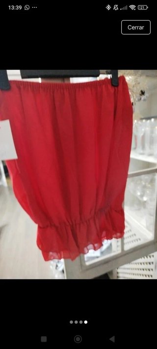 Top gasa rojo talla única
