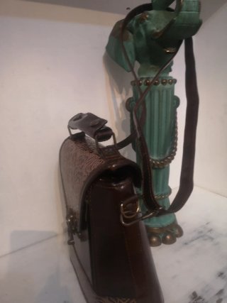 Bolso Piel  Labrado  vintage